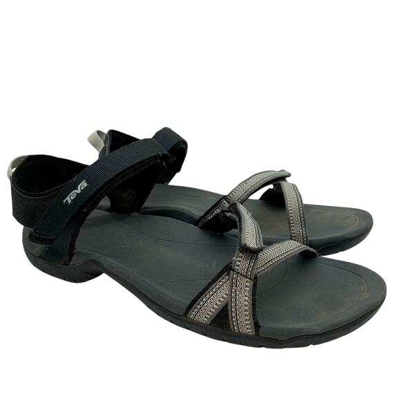 Teva Verra Ankle Strap Nylon Sandals Black/Grey Size 11 Outdoor Gorpcore River - Picture 2 of 9